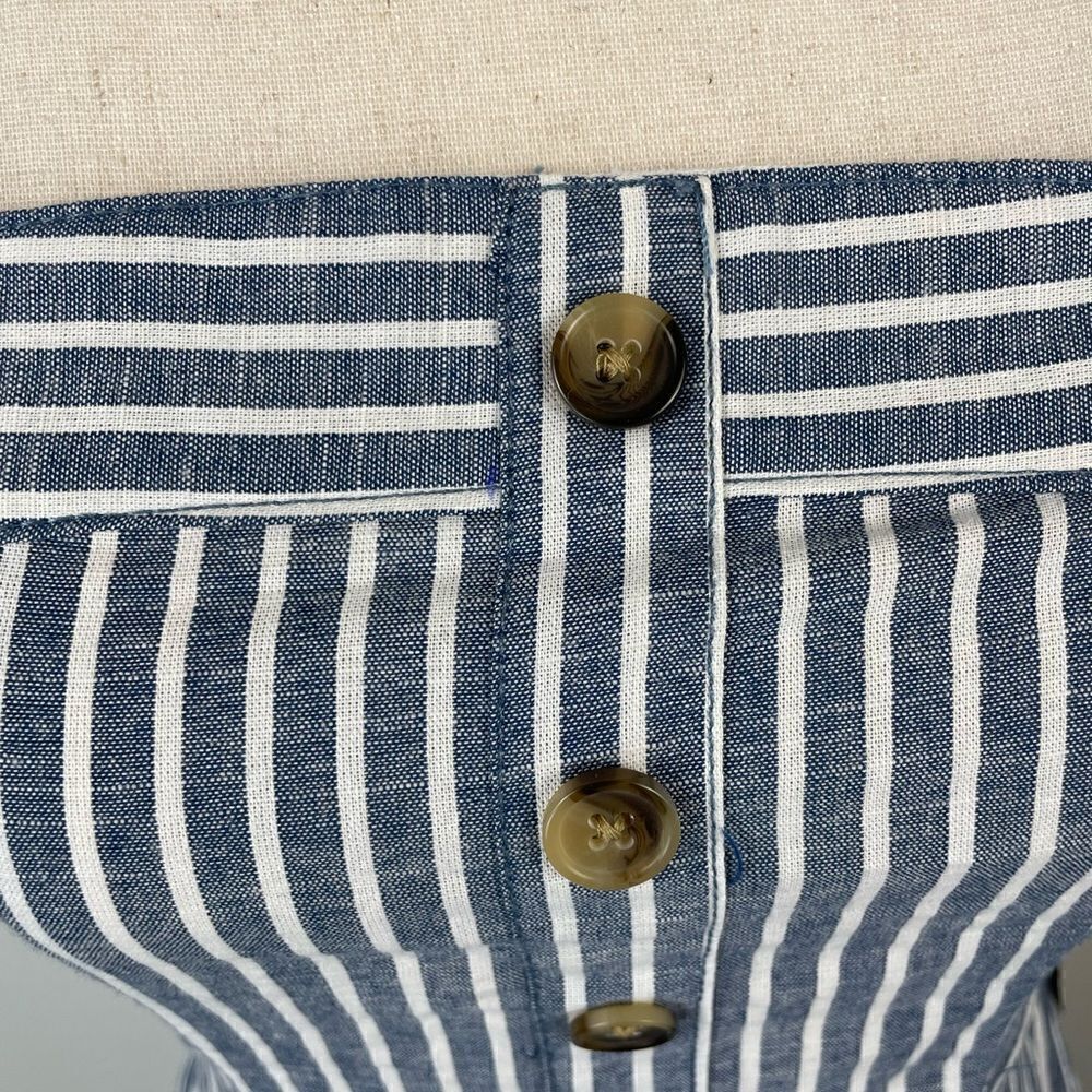 NWT RACHEL Rachel Roy Navy Blue and White Striped Midi Dress Size 2 - Picture 3 of 10